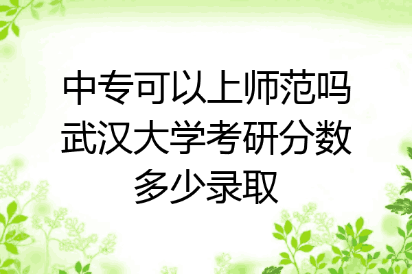 中专可以上师范吗武汉大学考研分数多少录取