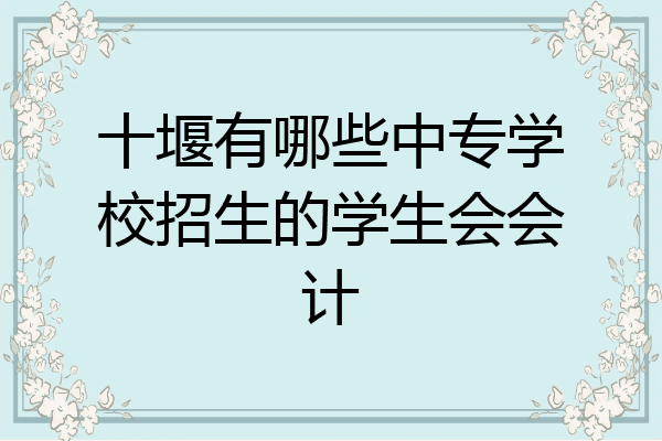 十堰有哪些中专学校招生的学生会会计