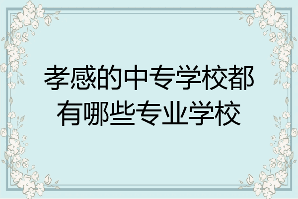 孝感的中专学校都有哪些专业学校