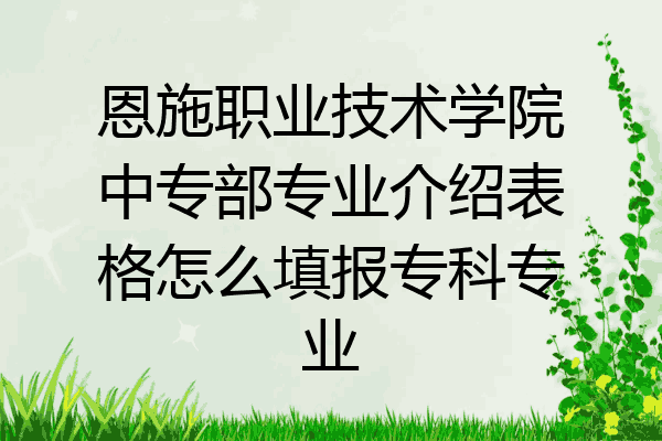 恩施职业技术学院中专部专业介绍表格怎么填报专科专业