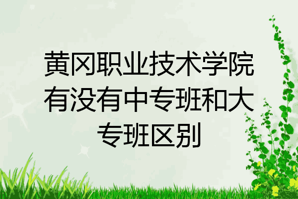 黄冈职业技术学院有没有中专班和大专班区别