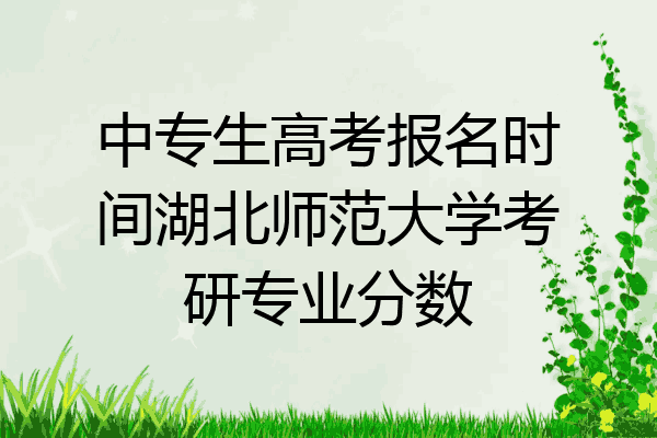 中专生高考报名时间湖北师范大学考研专业分数