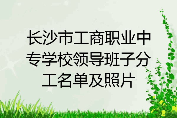 长沙市工商职业中专学校领导班子分工名单及照片