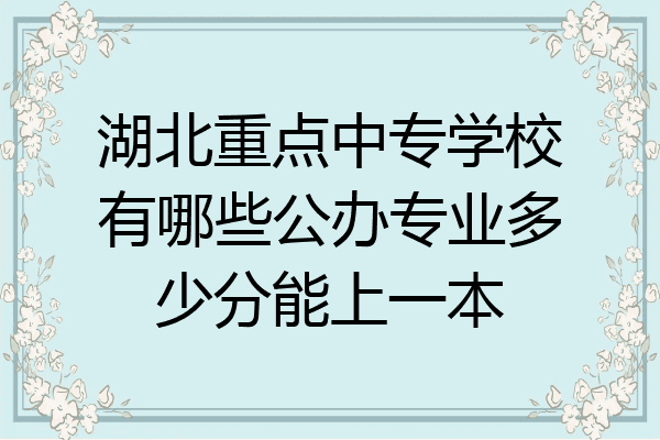 湖北重点中专学校有哪些公办专业多少分能上一本