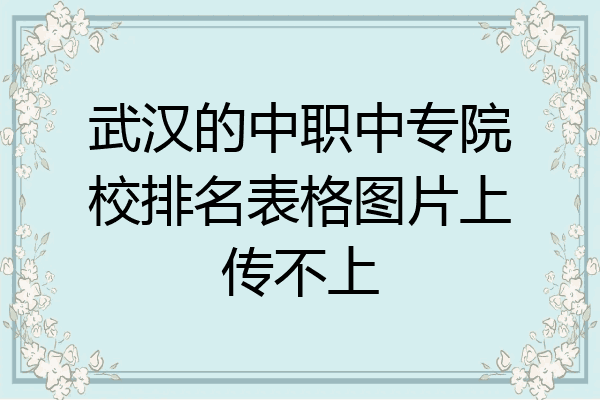 武汉的中职中专院校排名表格图片上传不上