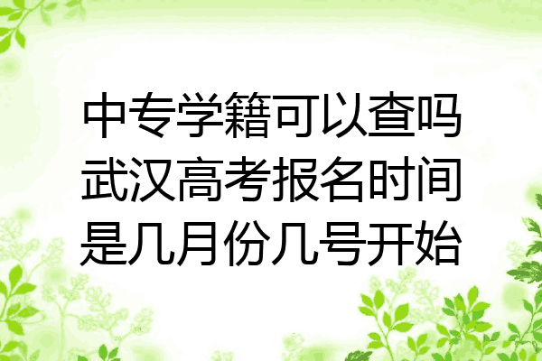 中专学籍可以查吗武汉高考报名时间是几月份几号开始