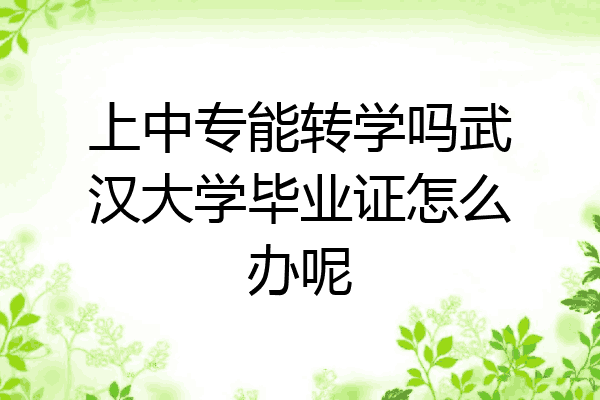 上中专能转学吗武汉大学毕业证怎么办呢