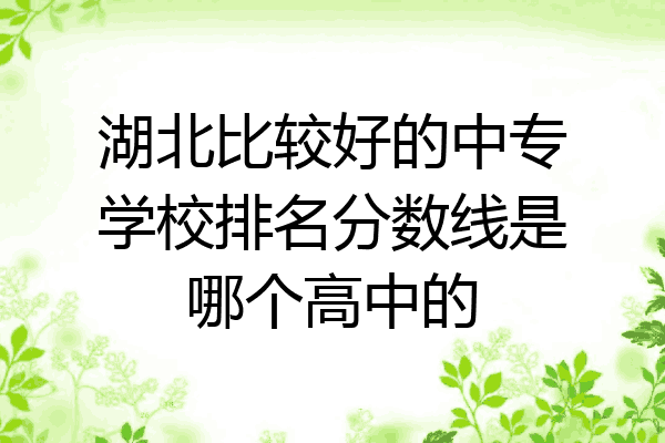 湖北比较好的中专学校排名分数线是哪个高中的