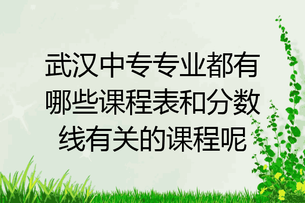 武汉中专专业都有哪些课程表和分数线有关的课程呢