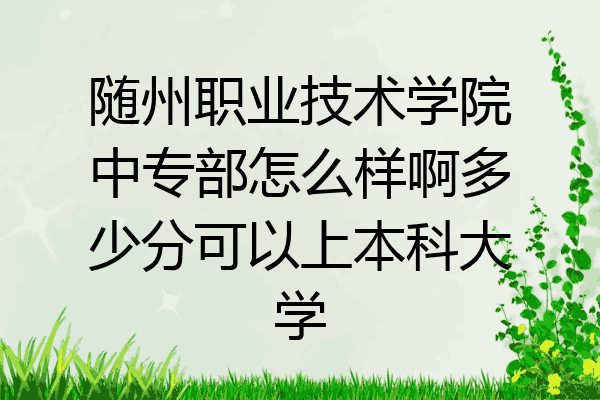 随州职业技术学院中专部怎么样啊多少分可以上本科大学