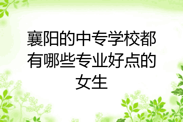 襄阳的中专学校都有哪些专业好点的女生