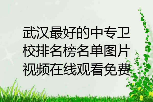 武汉最好的中专卫校排名榜名单图片视频在线观看免费