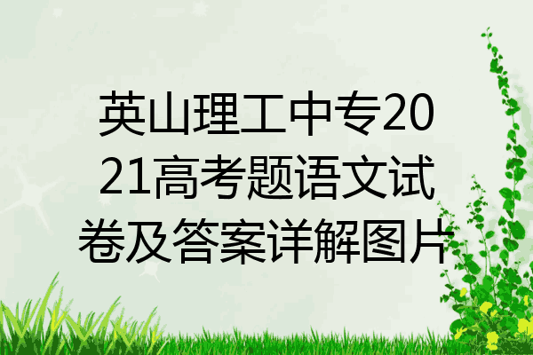 英山理工中专2021高考题语文试卷及答案详解图片