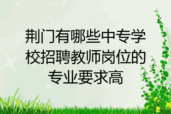 荆门有哪些中专学校招聘教师岗位的专业要求高
