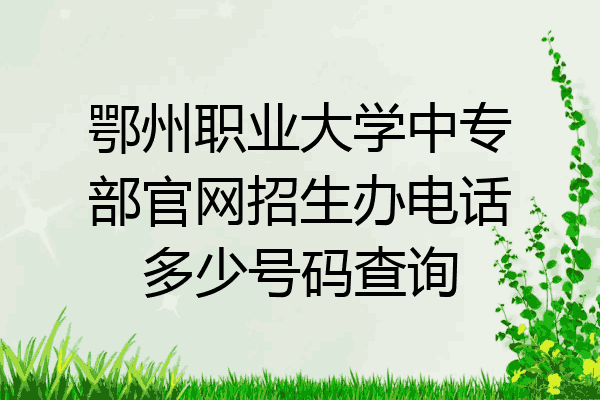 鄂州职业大学中专部官网招生办电话多少号码查询