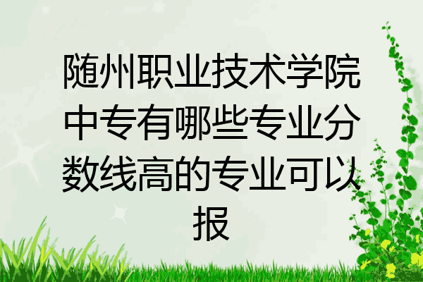 随州职业技术学院中专有哪些专业分数线高的专业可以报