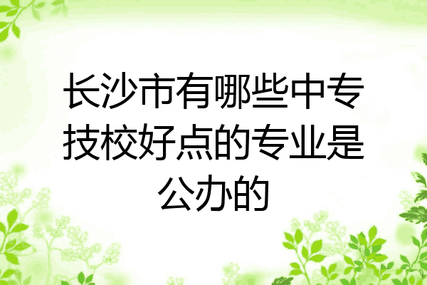长沙市有哪些中专技校好点的专业是公办的