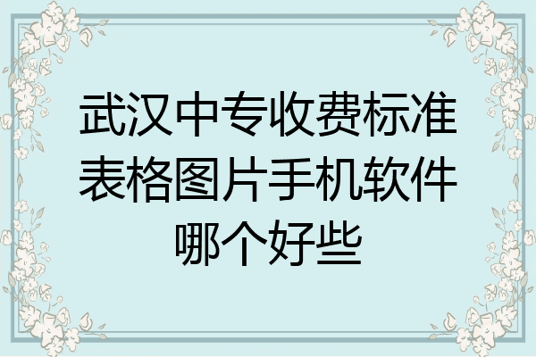 武汉中专收费标准表格图片手机软件哪个好些