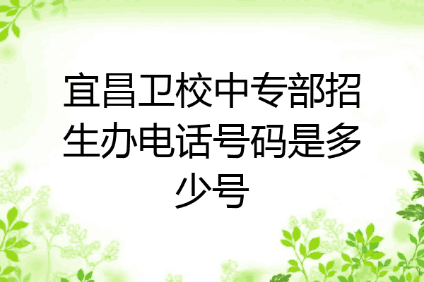 宜昌卫校中专部招生办电话号码是多少号