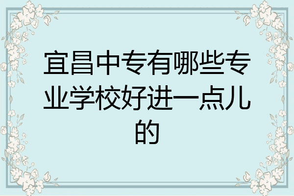 宜昌中专有哪些专业学校好进一点儿的