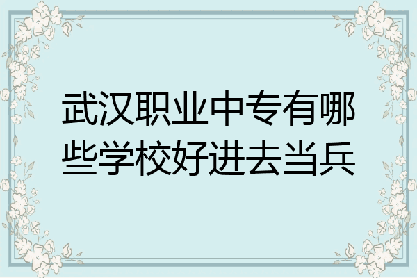 武汉职业中专有哪些学校好进去当兵