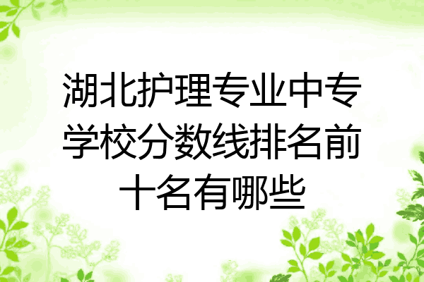 湖北护理专业中专学校分数线排名前十名有哪些