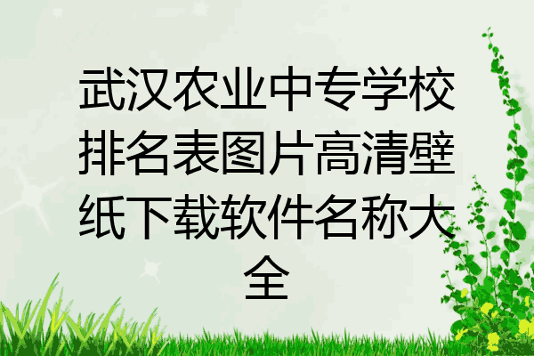 武汉农业中专学校排名表图片高清壁纸下载软件名称大全