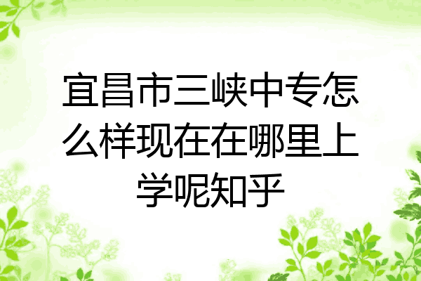 宜昌市三峡中专怎么样现在在哪里上学呢知乎