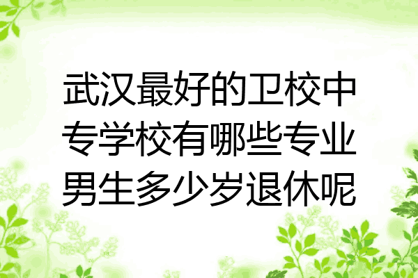 武汉最好的卫校中专学校有哪些专业男生多少岁退休呢