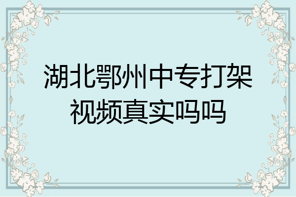 湖北鄂州中专打架视频真实吗吗