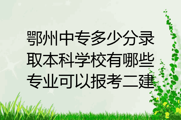 鄂州中专多少分录取本科学校有哪些专业可以报考二建