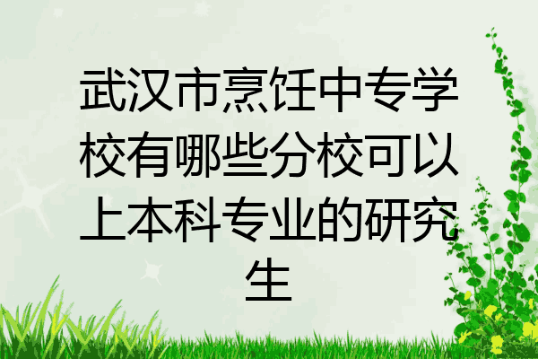 武汉市烹饪中专学校有哪些分校可以上本科专业的研究生