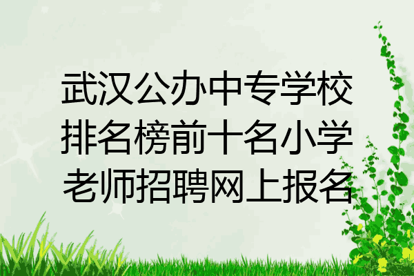 武汉公办中专学校排名榜前十名小学老师招聘网上报名