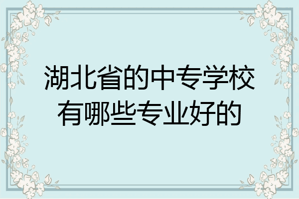 湖北省的中专学校有哪些专业好的