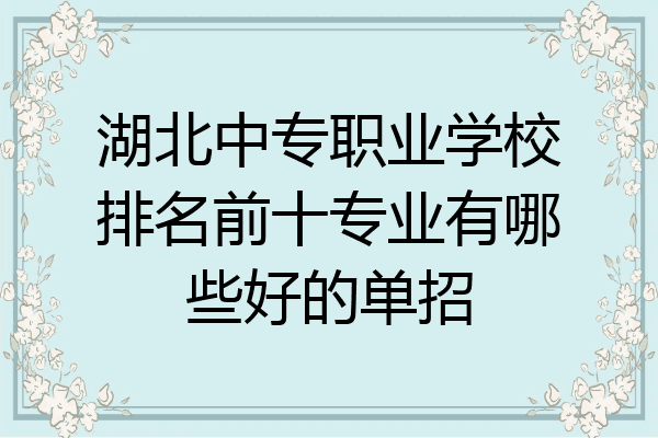 湖北中专职业学校排名前十专业有哪些好的单招