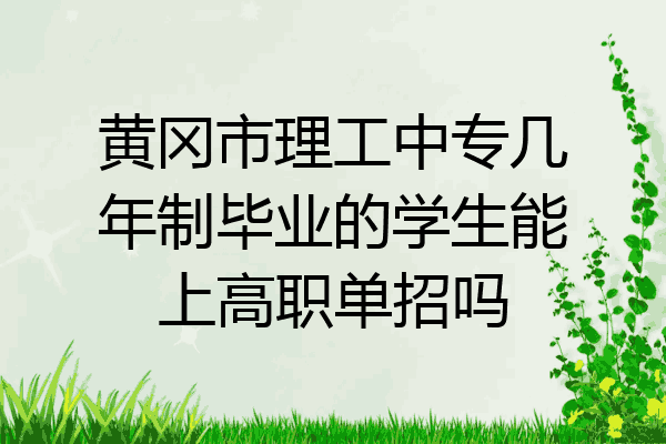 黄冈市理工中专几年制毕业的学生能上高职单招吗