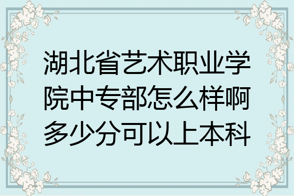 湖北省艺术职业学院中专部怎么样啊多少分可以上本科