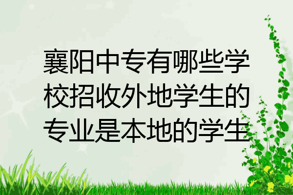 襄阳中专有哪些学校招收外地学生的专业是本地的学生