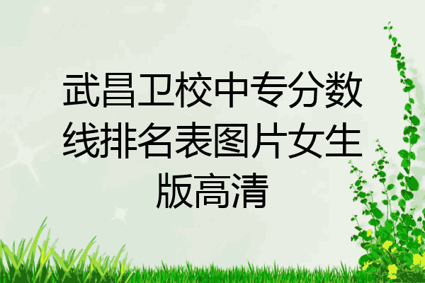武昌卫校中专分数线排名表图片女生版高清