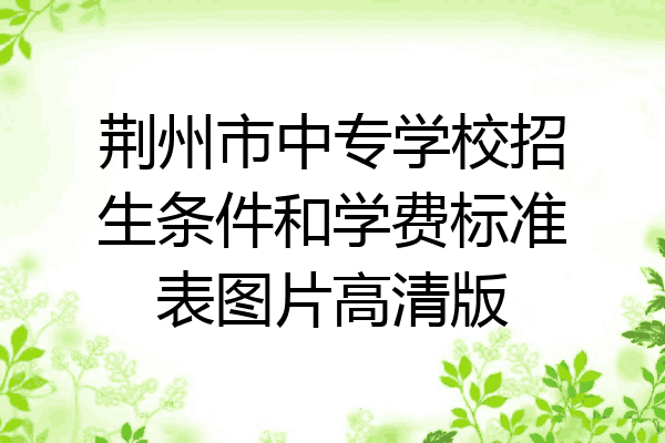 荆州市中专学校招生条件和学费标准表图片高清版