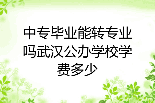 中专毕业能转专业吗武汉公办学校学费多少