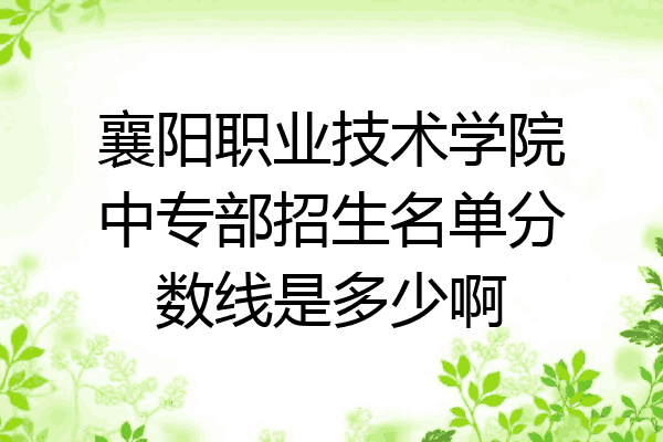 襄阳职业技术学院中专部招生名单分数线是多少啊