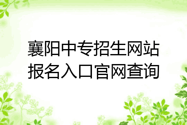 襄阳中专招生网站报名入口官网查询