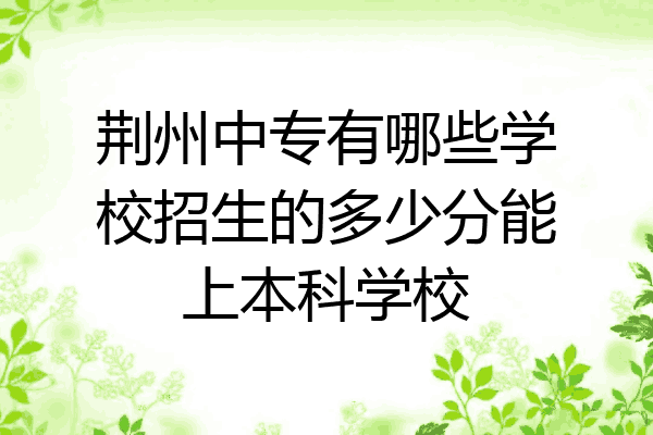 荆州中专有哪些学校招生的多少分能上本科学校