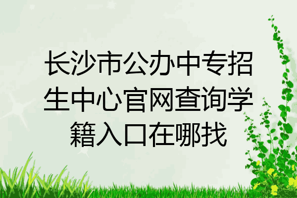 长沙市公办中专招生中心官网查询学籍入口在哪找