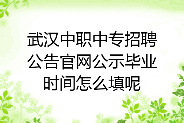 武汉中职中专招聘公告官网公示毕业时间怎么填呢