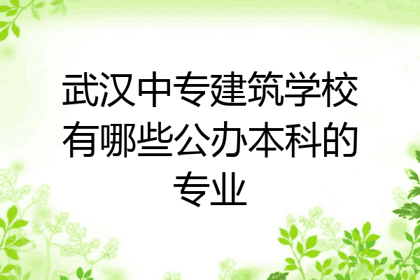 武汉中专建筑学校有哪些公办本科的专业