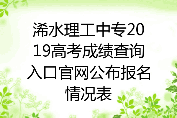 浠水理工中专2019高考成绩查询入口官网公布报名情况表