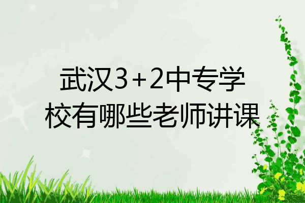 武汉3+2中专学校有哪些老师讲课