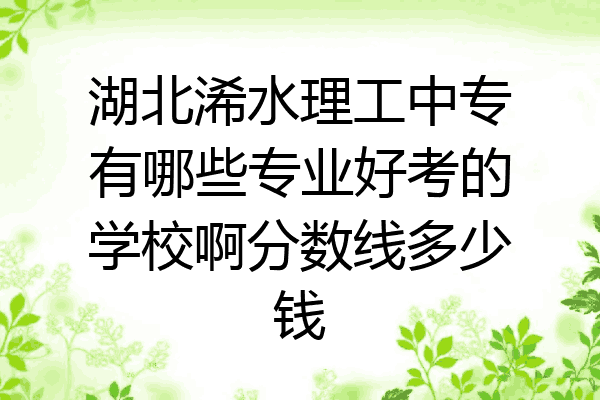湖北浠水理工中专有哪些专业好考的学校啊分数线多少钱